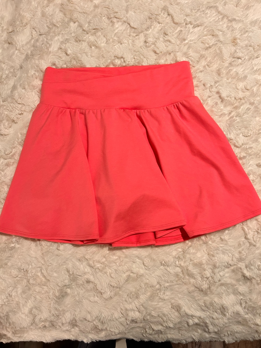 Women's hot pink cotton Skort with Flared Overlay